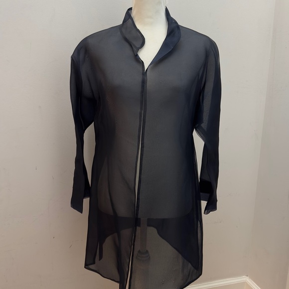 Unique Sheer Silk Dressy Jacket Topper. Size M - Picture 6 of 6